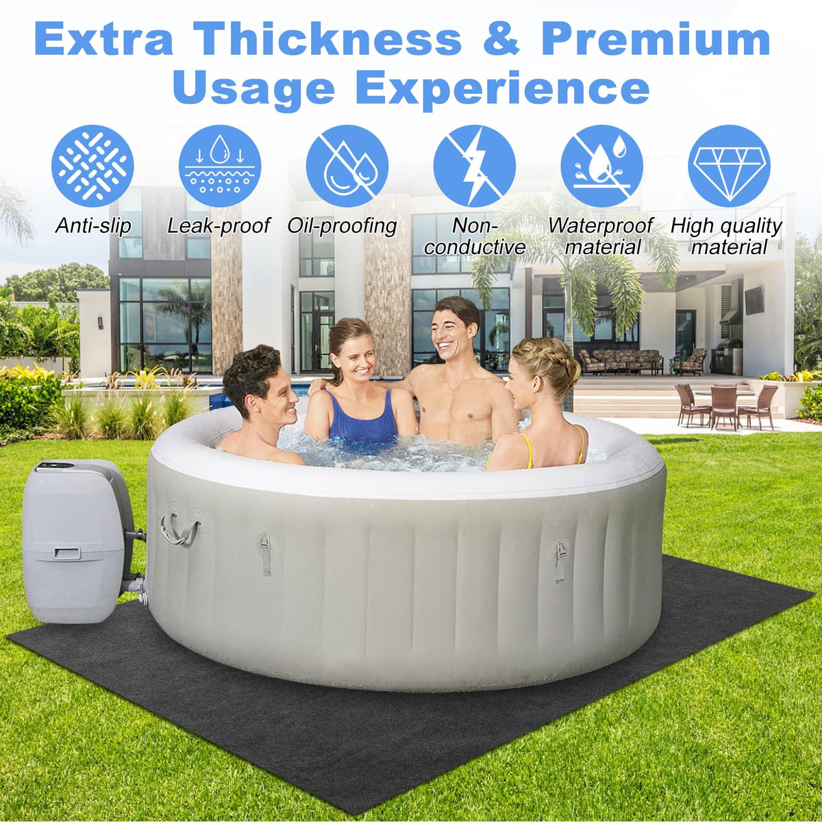 TIXANF hot tub mat easy to install and simple cleaning.