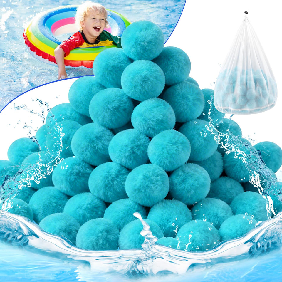 TIXANF pool filter balls close-up showing enhanced filtration for clear water.