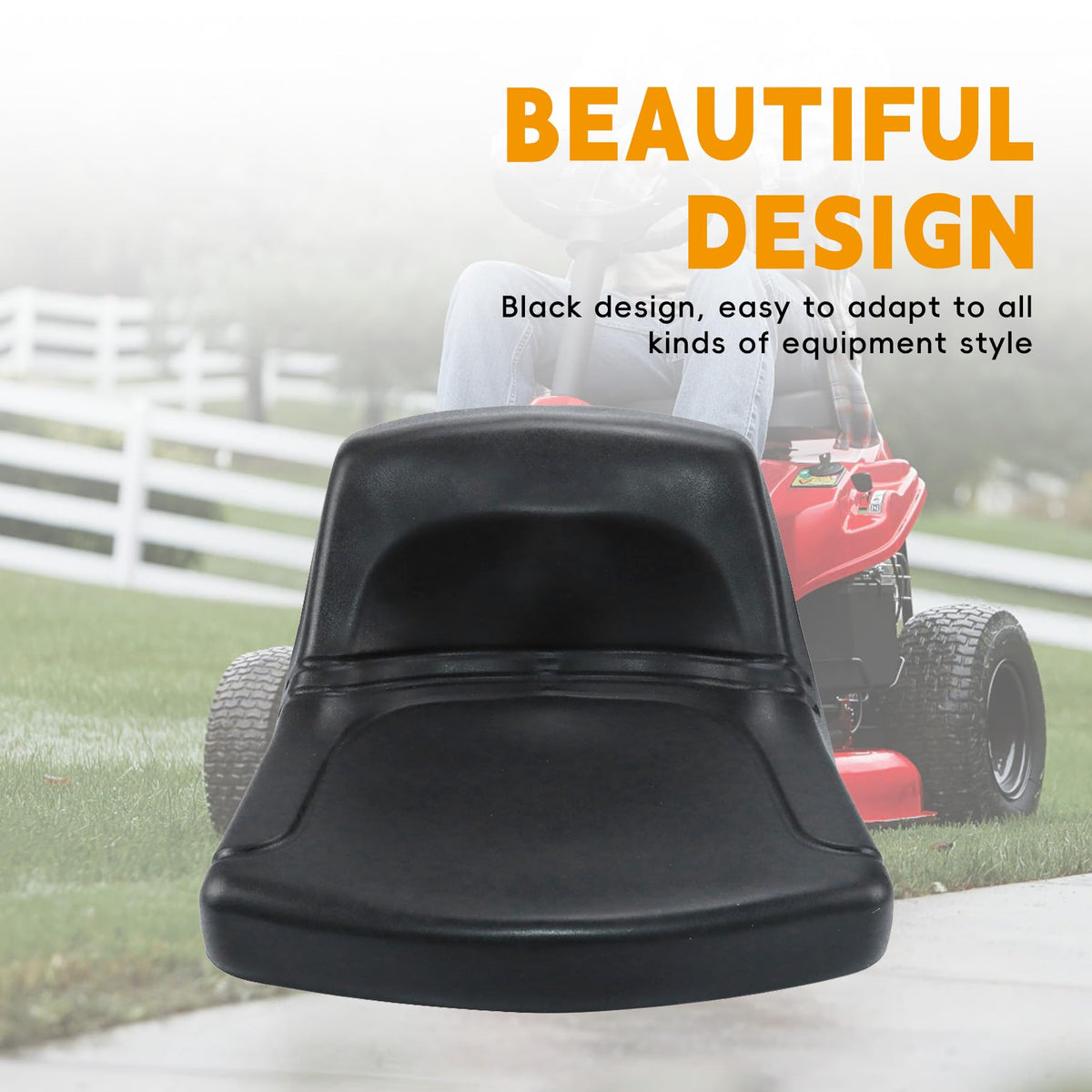 TJHSM lawn mower seat black cushion detail emphasizes high-density foam for firm support.