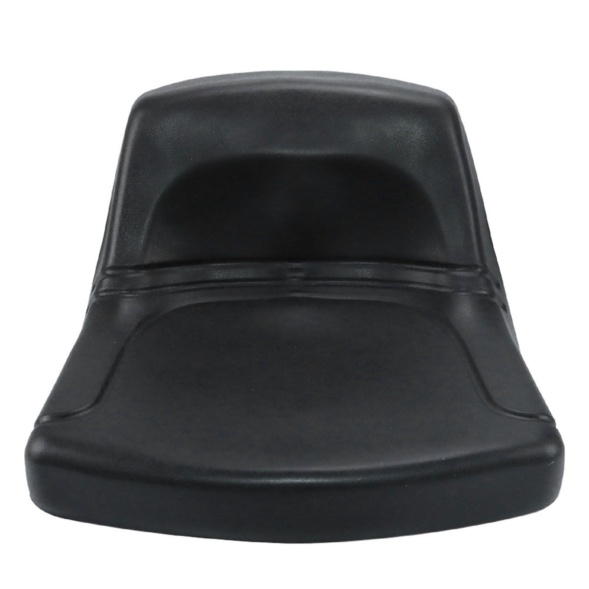 TJHSM lawn mower seat black front view offers comfortable replacement during long mowing sessions.