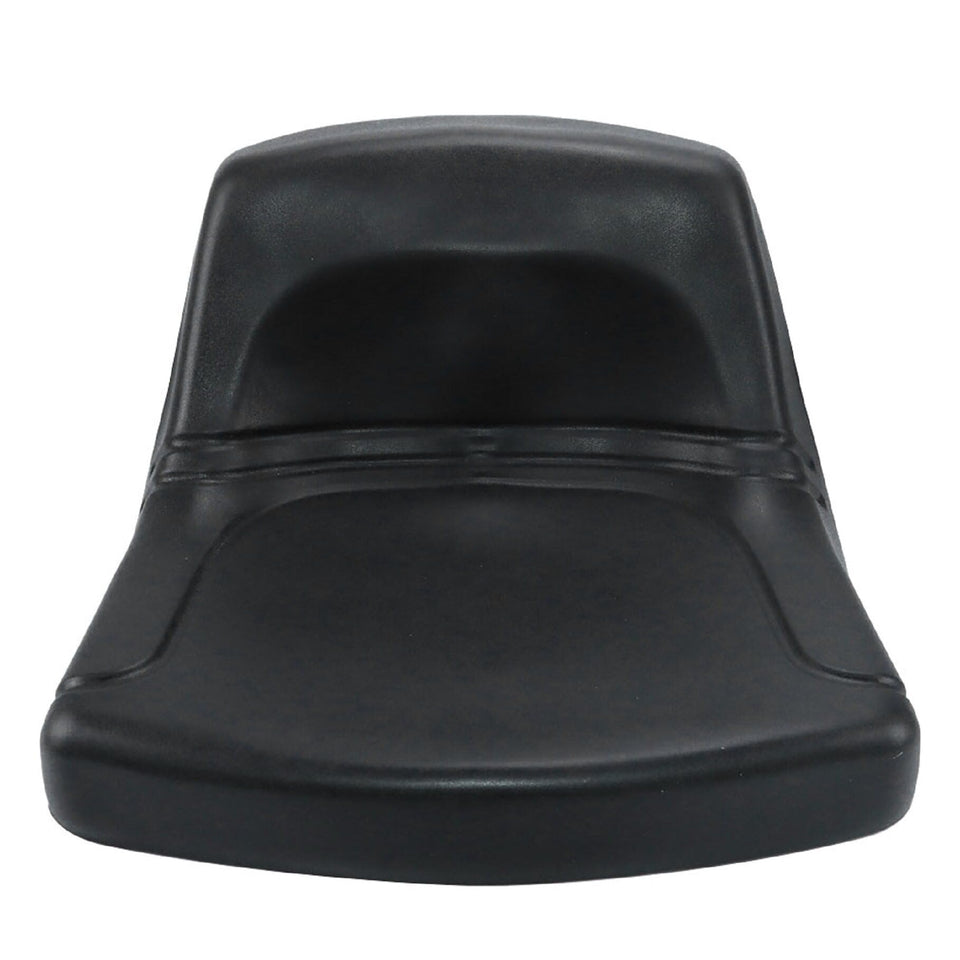 TJHSM lawn mower seat black front view offers comfortable replacement during long mowing sessions.