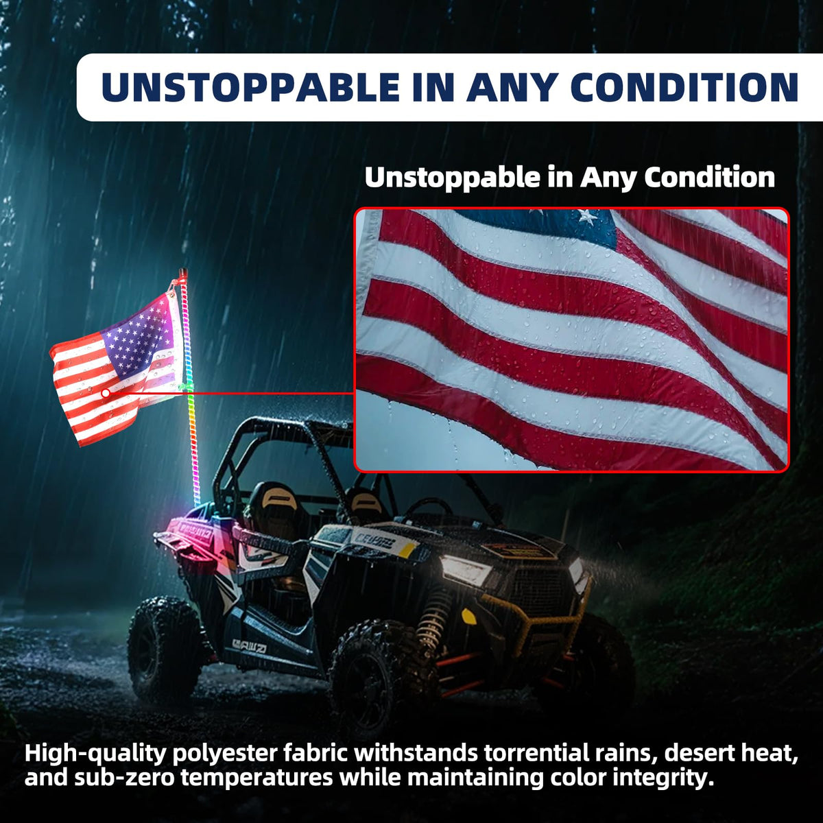 TKBEAM durable flag set for ATVs, Jeeps, and sand buggies