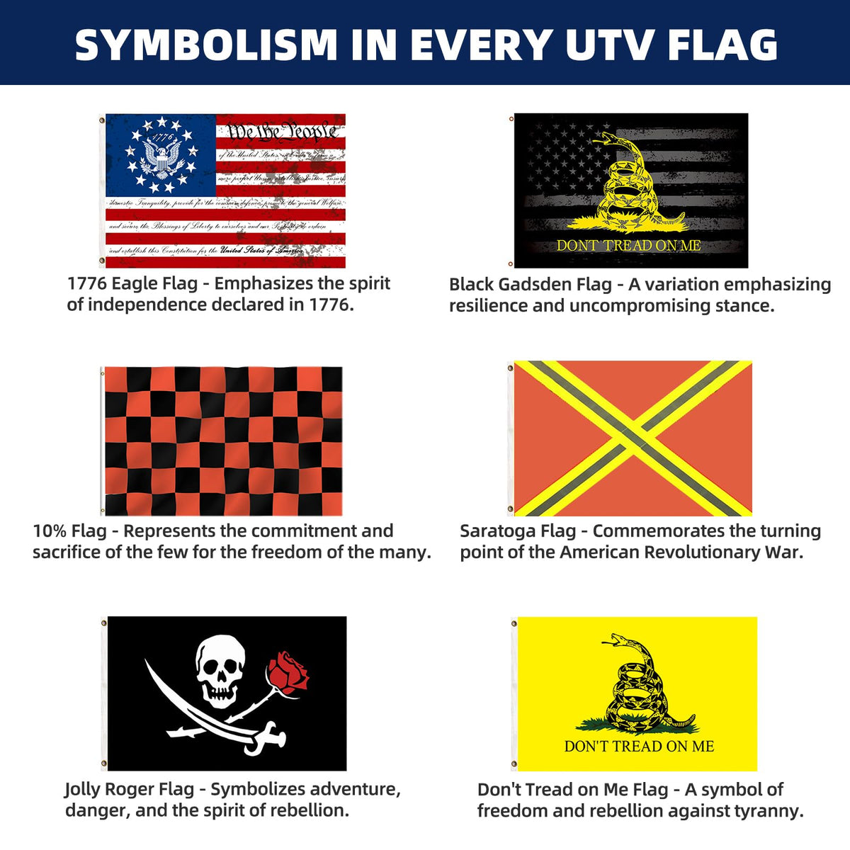 TKBEAM flag attached to whip lights to improve signaling in rugged terrain