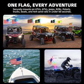 TKBEAM flag set for Polaris and RZR off-road adventures
