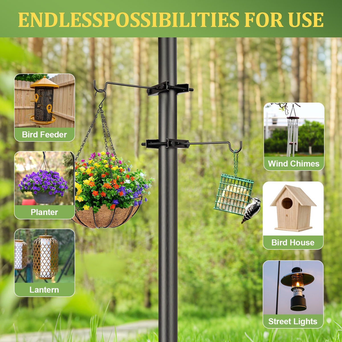 TKGKHK adjustable height and rotation enhance feeder viewing angles