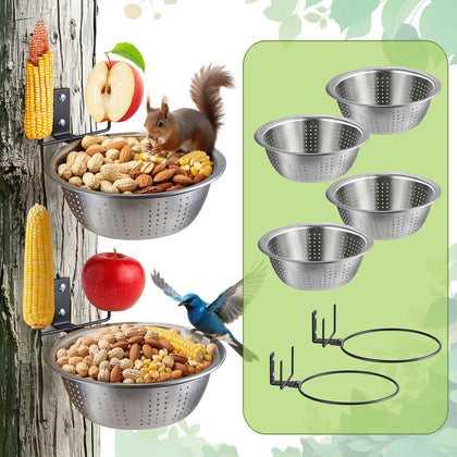 TKMSV squirrel feeder 2-pack mounted on a tree with easy install hardware.