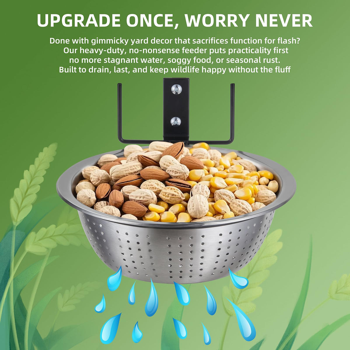 TKMSV feeder dual corn cob holders attracting multiple treats.