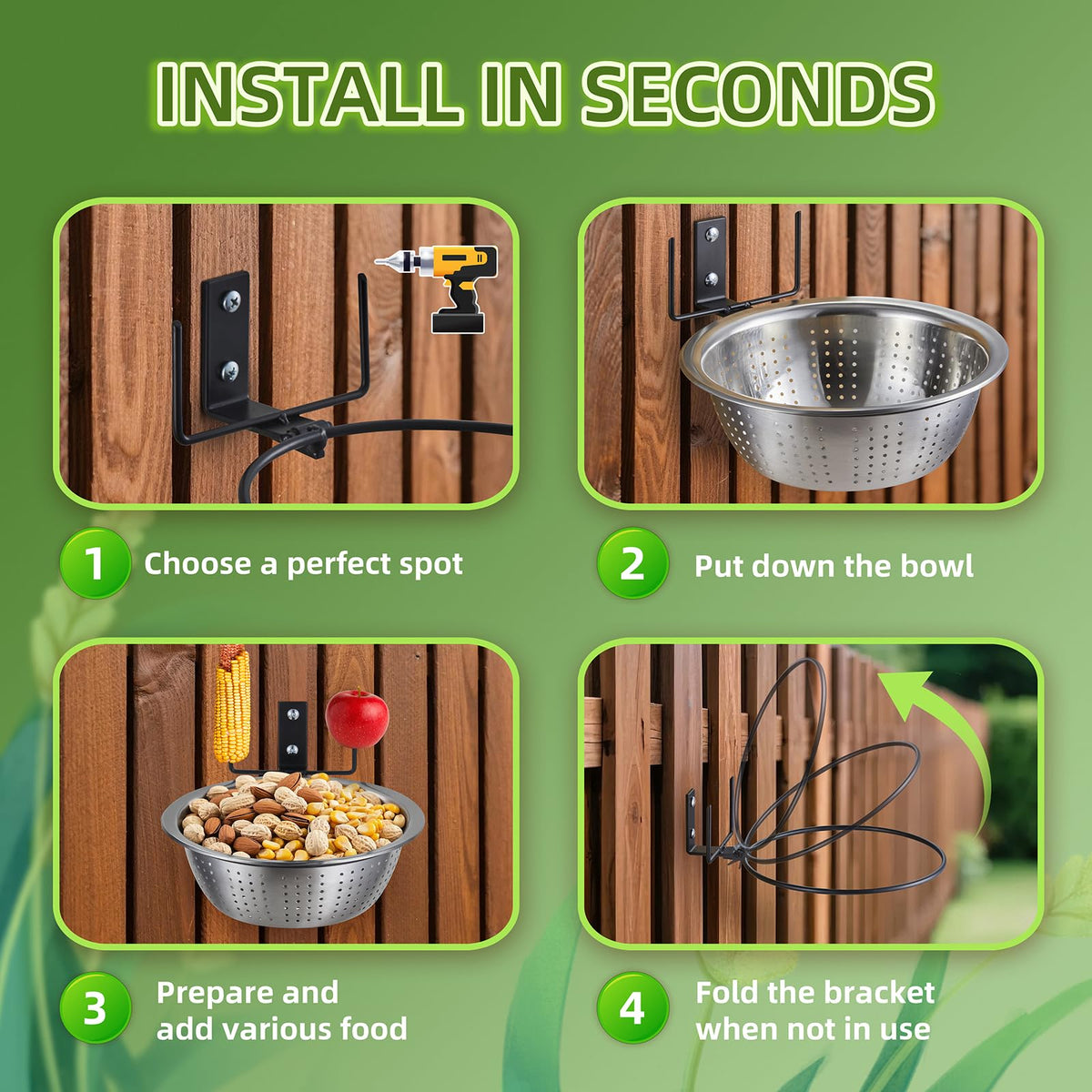 TKMSV squirrel feeders durable metal construction, sleek and maintenance-free for backyards