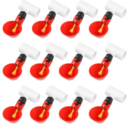 Tkocisa 12-pack automatic chicken waterer cups ready for quick setup