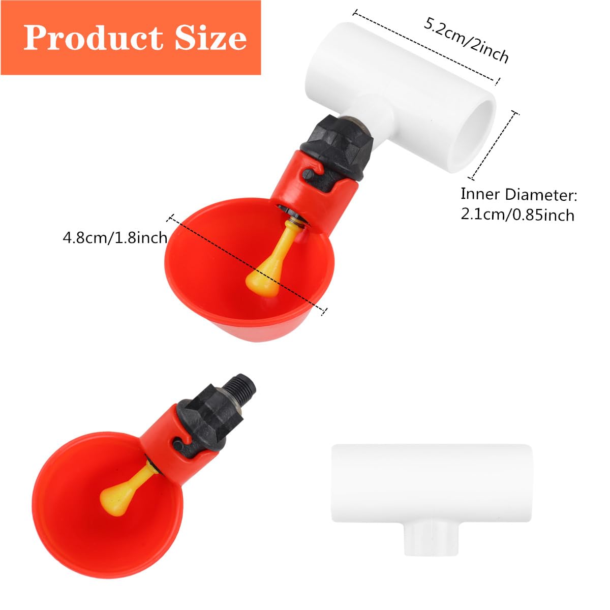 Tkocisa PVC tee connection enables tool-free installation for poultry waterer
