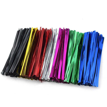 TKYPZY bag twist ties in gold keep bread bags securely closed and fresh.