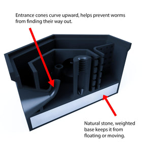 TL Reefs Bristle Worm Trap with hexagon footprint reduces visual footprint.