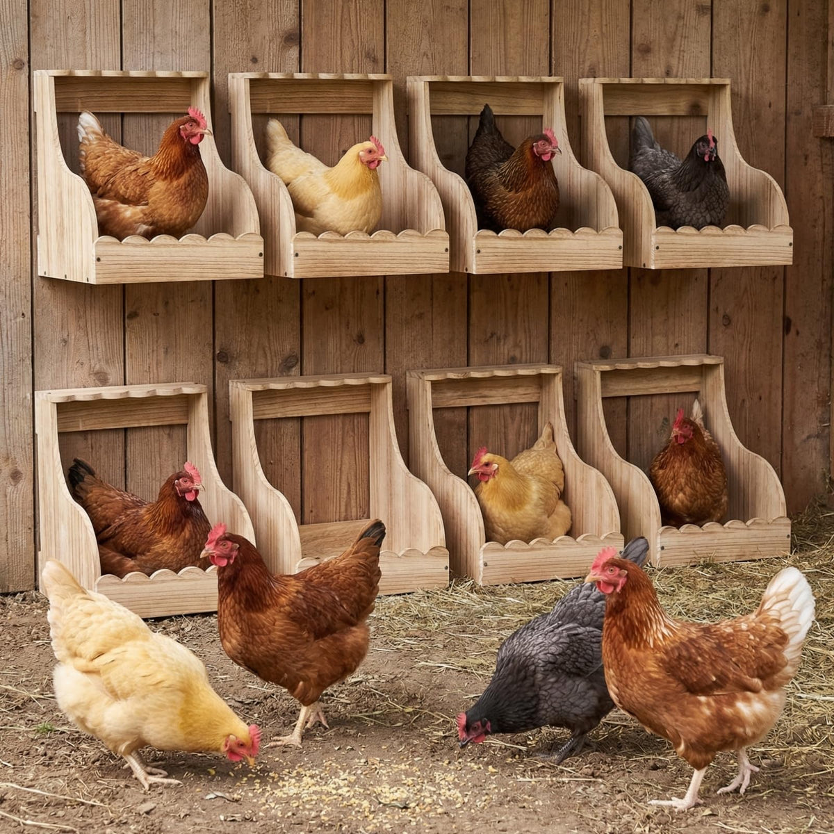 Tlence nesting box with smooth finish for easy cleaning and maintenance.
