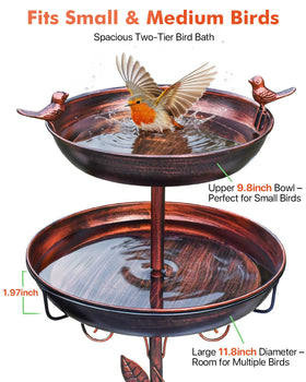 TLEYTOA removable bowls enable quick refills and easy cleaning after busy bird visits.