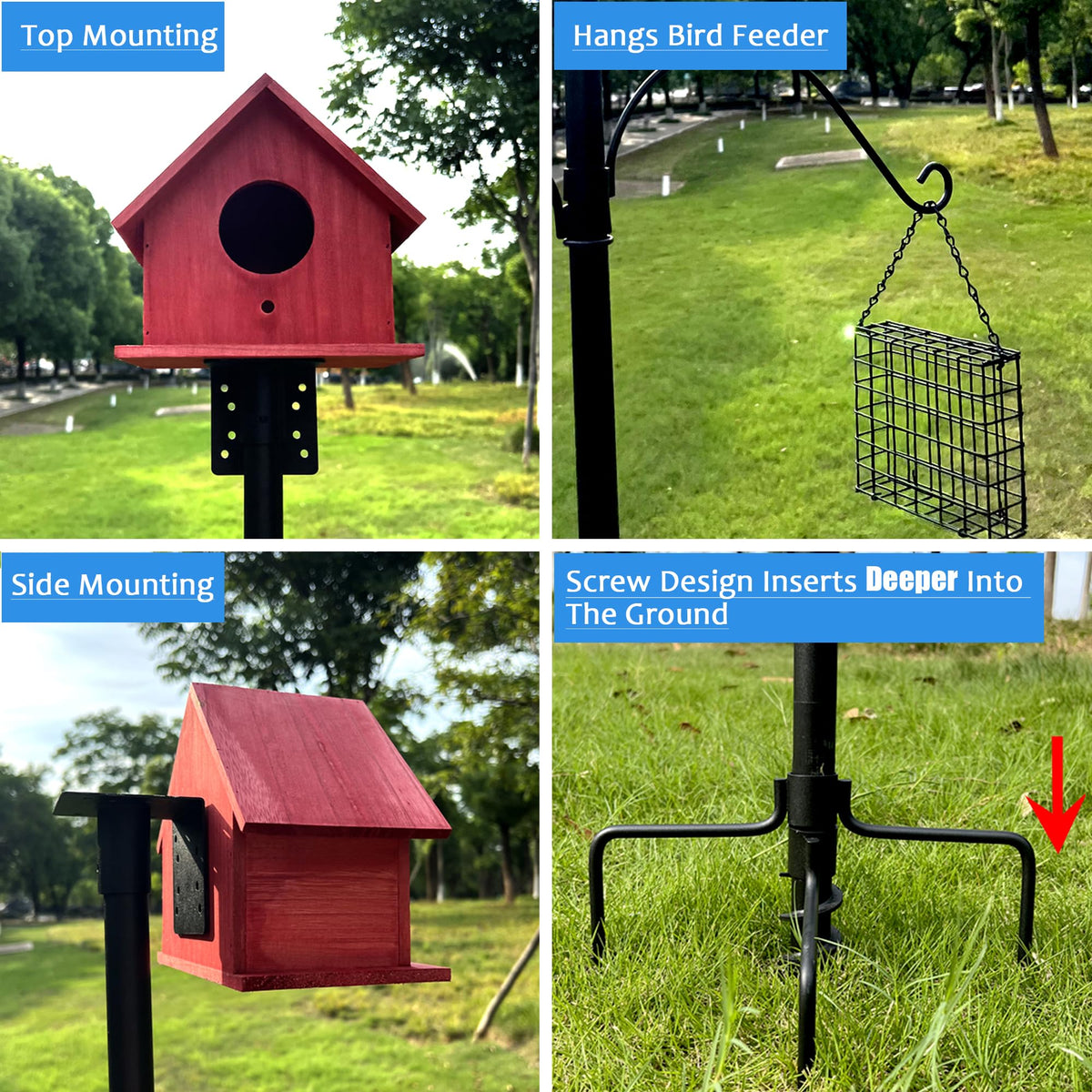 Tlsiod outdoor stand suitable for hanging feeders, plants, or decorative items