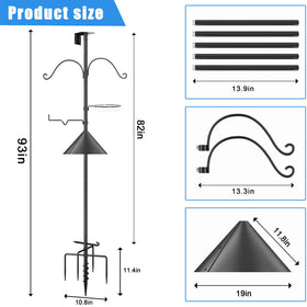 Tlsiod pole base with five prongs anchors the stand securely in outdoor spaces