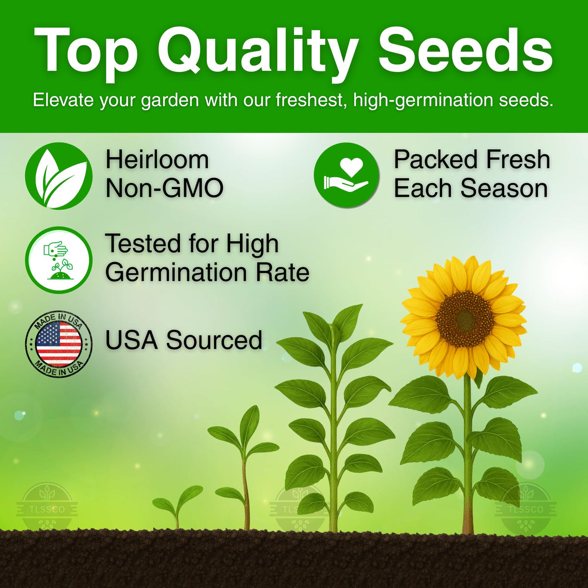 TLSSCO 394-plus heirloom seeds offer non-GMO, open-pollinated vigor for vibrant garden displays.