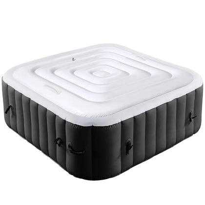 Tlswshsy 4.2ft inflatable hot tub cover fits square tubs and blocks debris.