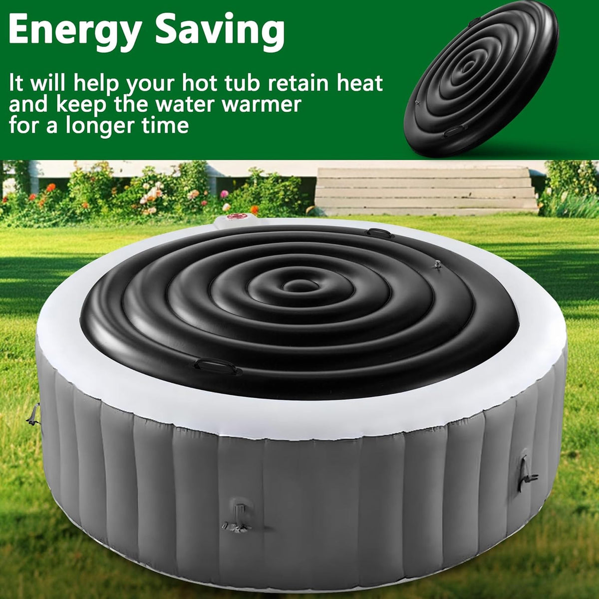 Tlswshsy black heat-retention lid enhances bath comfort during chilly nights