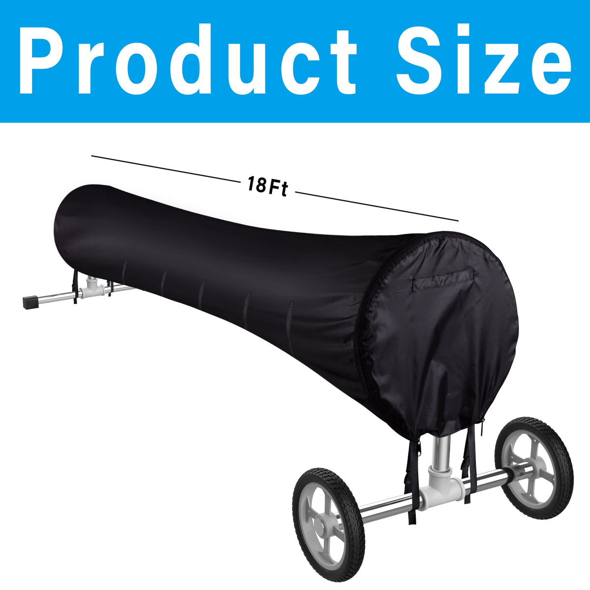 Tlswshsy pool blanket over reel demonstrates secure fit with adjustable straps