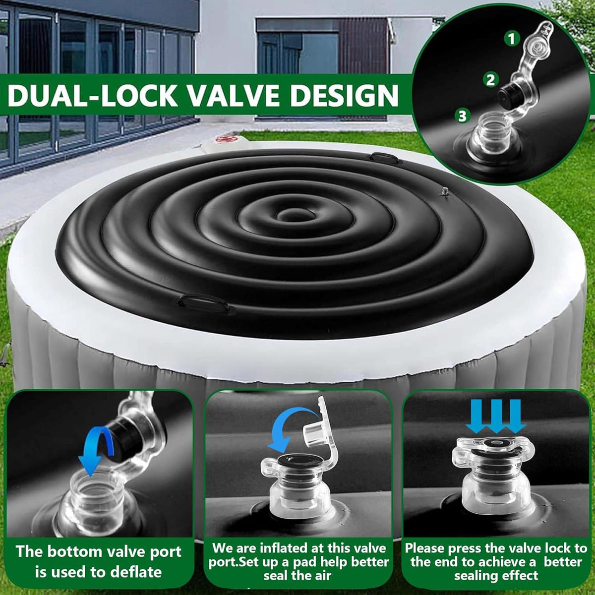 Tlswshsy PVC cover is waterproof and durable for outdoor hot tub protection