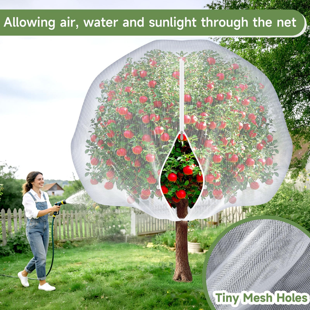 TMFsode two-pack netting protects tomatoes and flowers in home gardens.