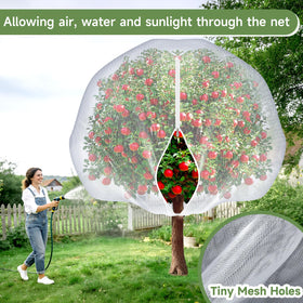 TMFsode two-pack netting protects tomatoes and flowers in home gardens.