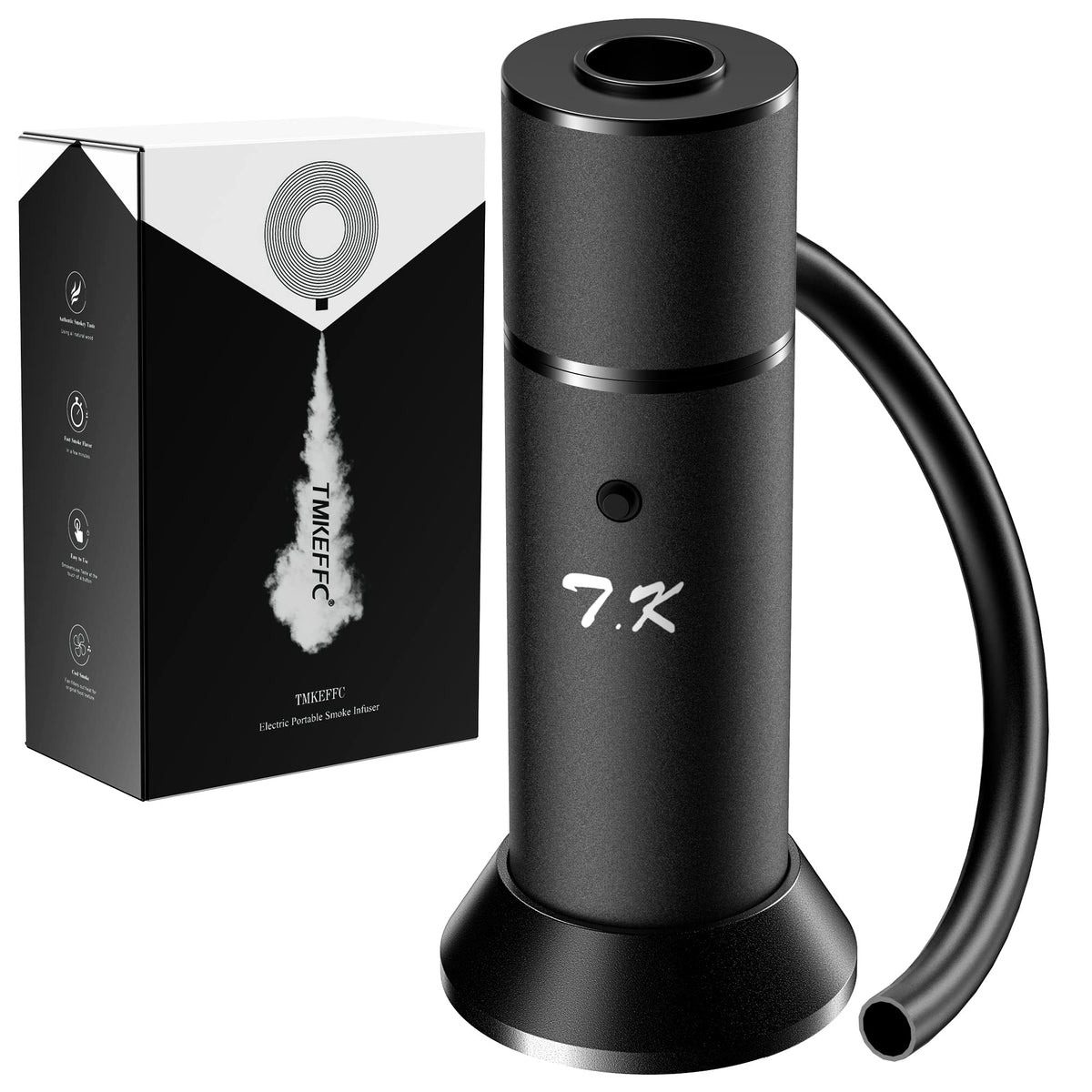 TMKEFFC Smoking Gun with cup cover demonstrates natural smoke flavor for foods.