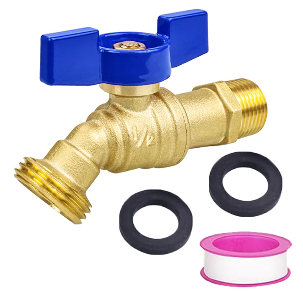 TMOK outdoor faucet brass 1/2 in inlet and 3/4 in outlet ensures reliable water flow.