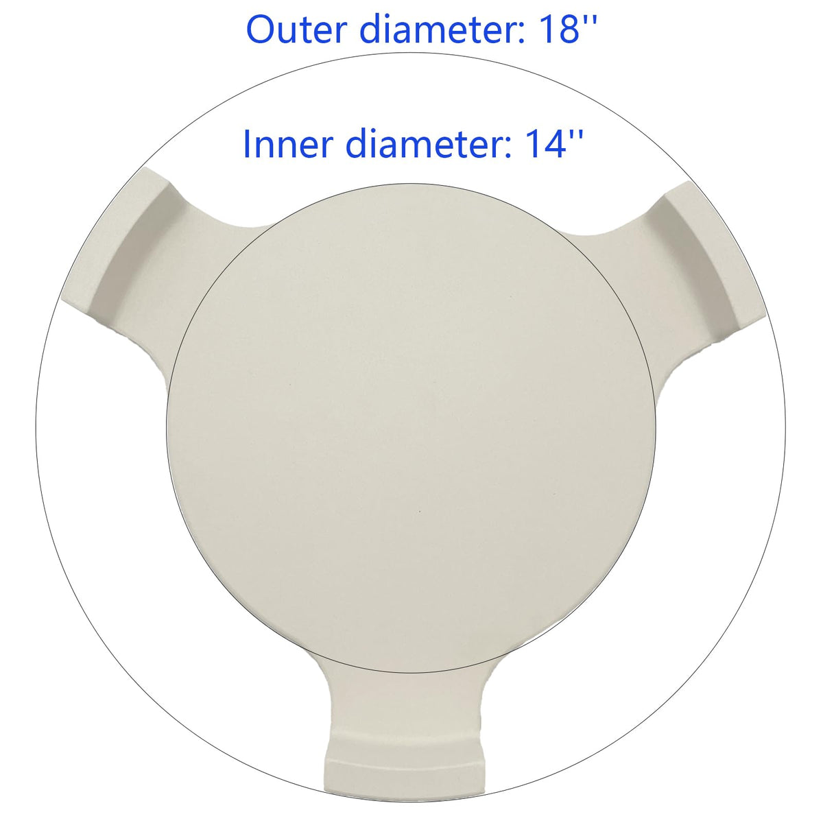 Tmozyar ceramic heat deflector with three legs for even heat on Kamado grills.