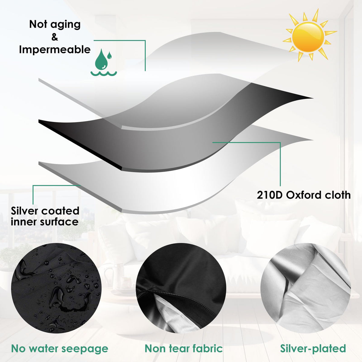 TMWEFUSC built-in handles for easy moving of heavy cushions
