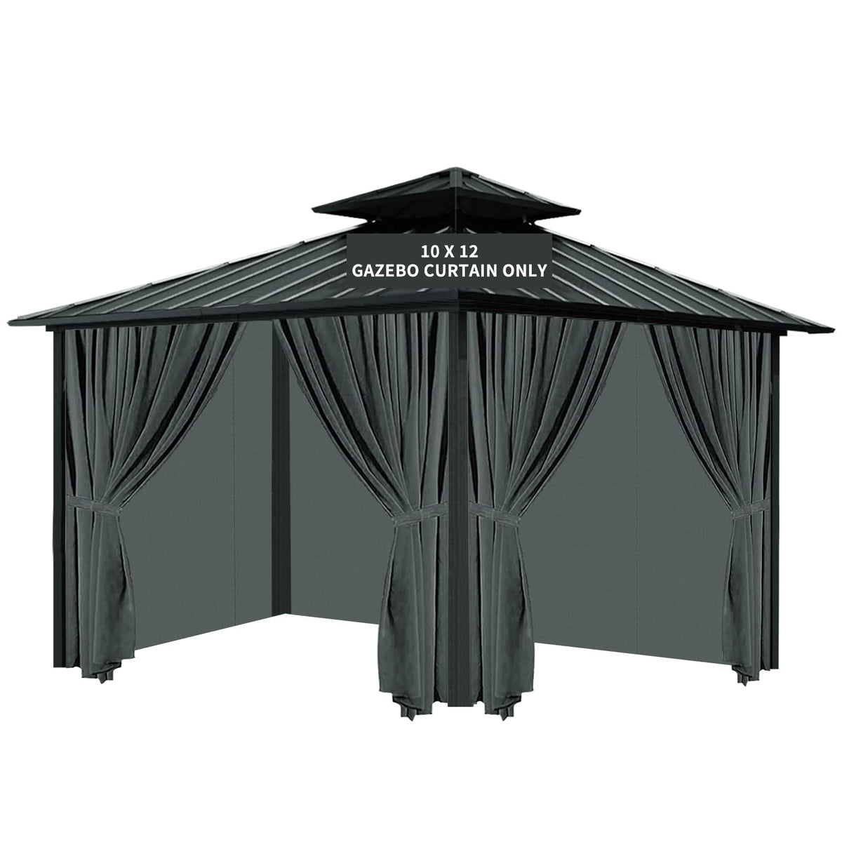 Tngan Gazebo privacy curtain four-panel assembly blocks wind and adds shade for outdoor gatherings.
