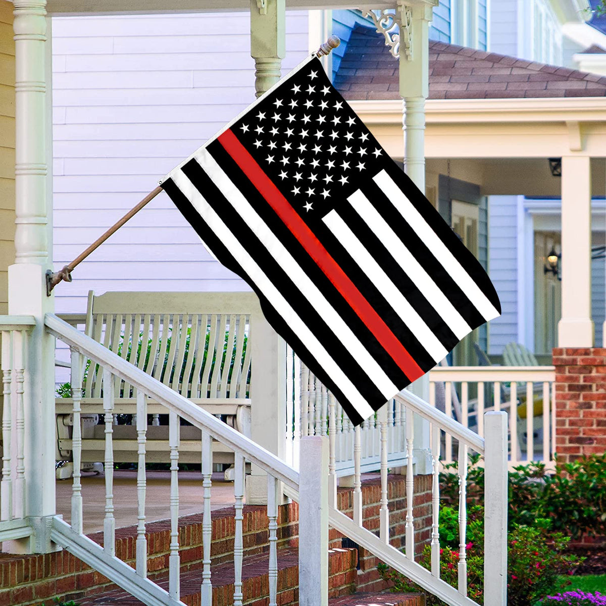 tnpun 3x5 Red Line flag fast-drying nylon for outdoor use