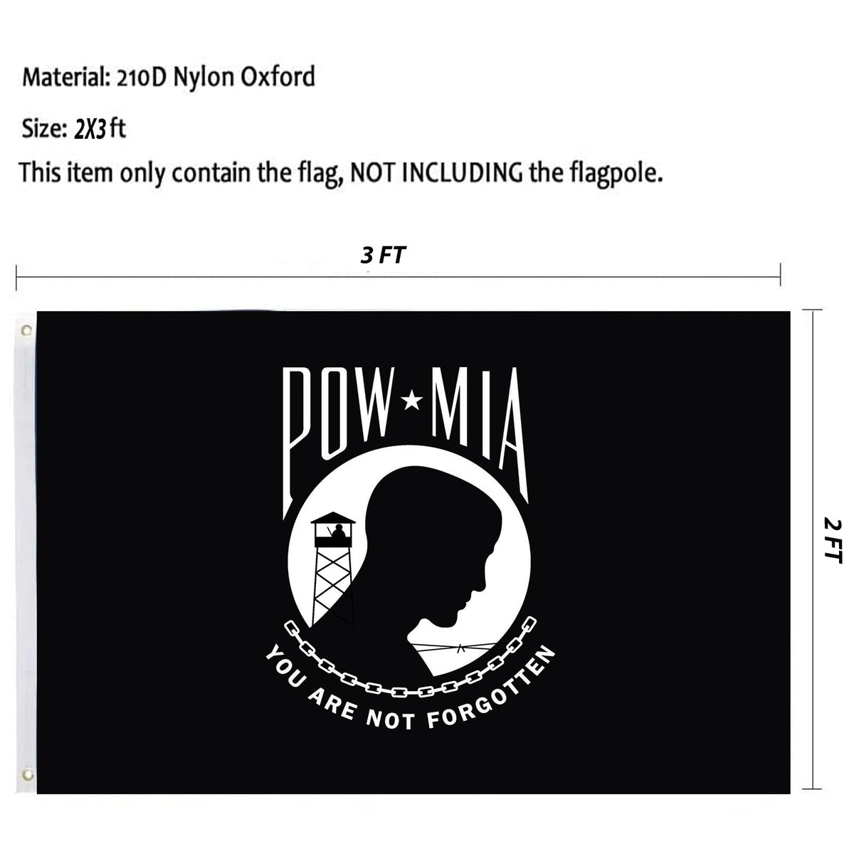 tnpun Mia Pow Flag double-sided print visible from both sides