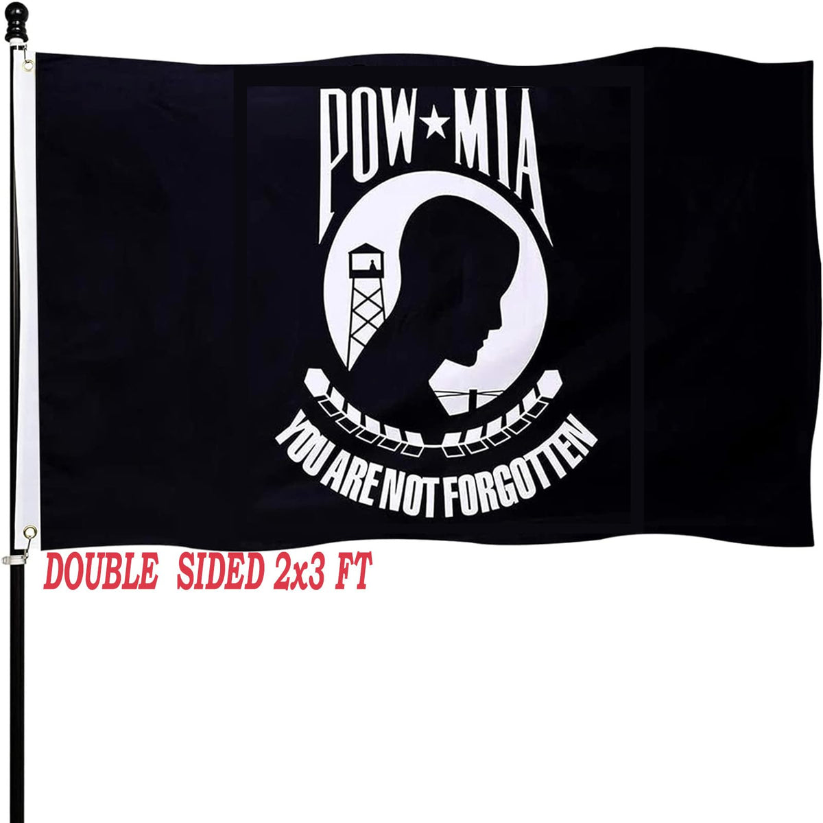 tnpun Mia Pow Flag front view with vivid outdoor colors for display