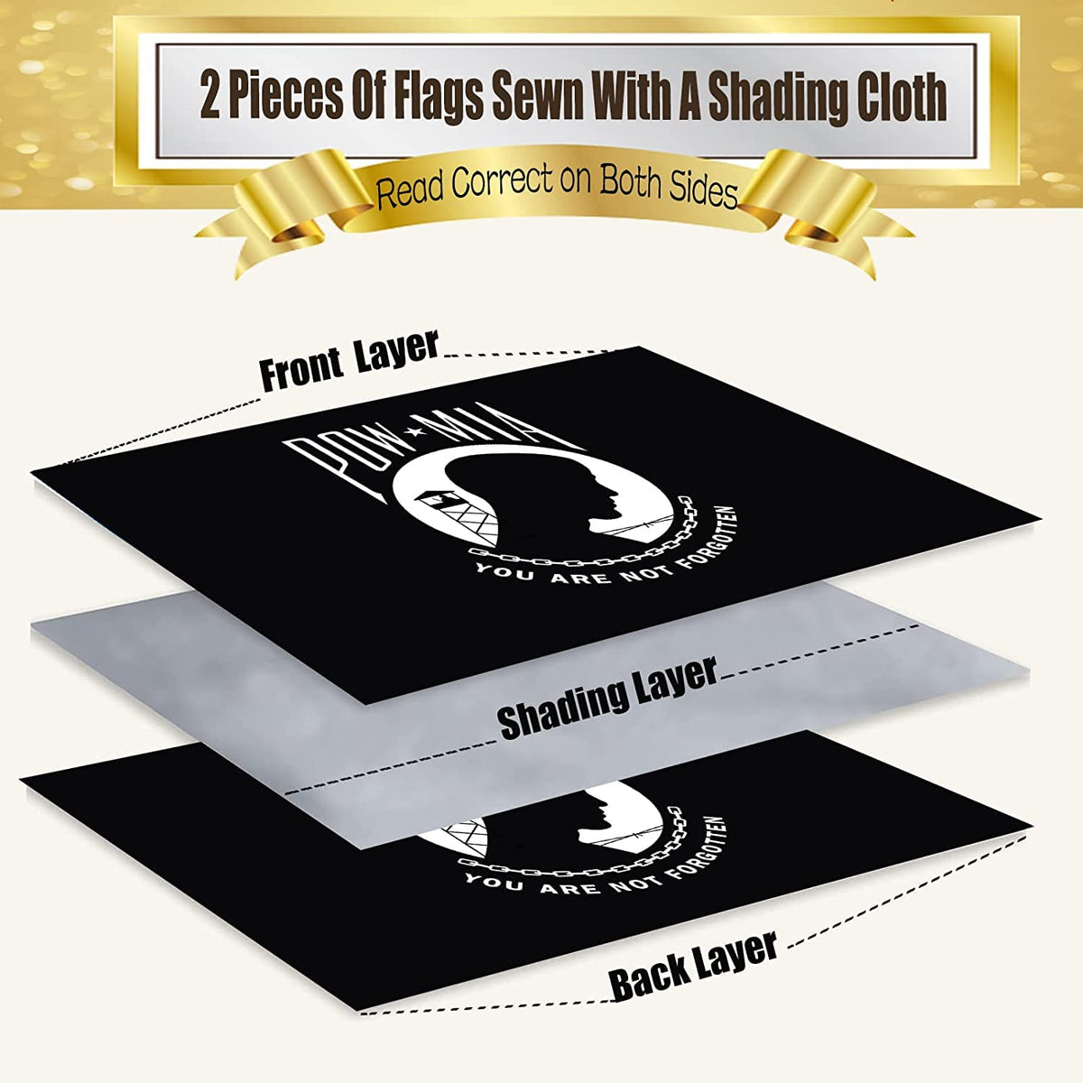 tnpun Mia Pow Flag two brass grommets enable secure mounting