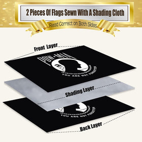 tnpun Mia Pow Flag two brass grommets enable secure mounting