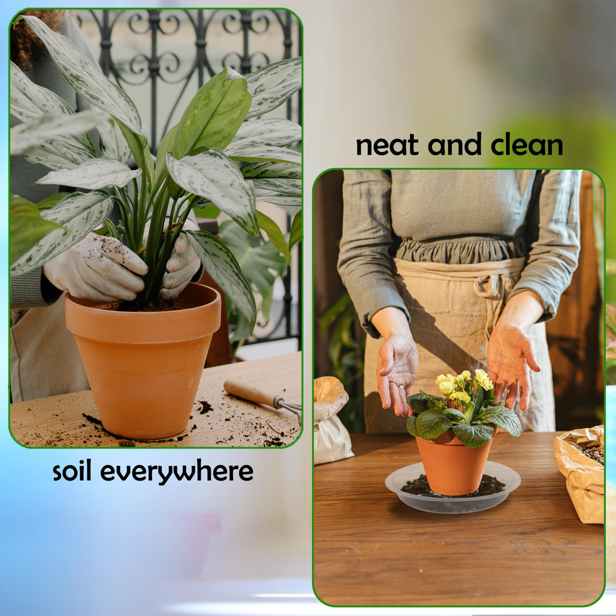 TNTIWQ 6-pack plant saucers bundle ready for indoor and outdoor use