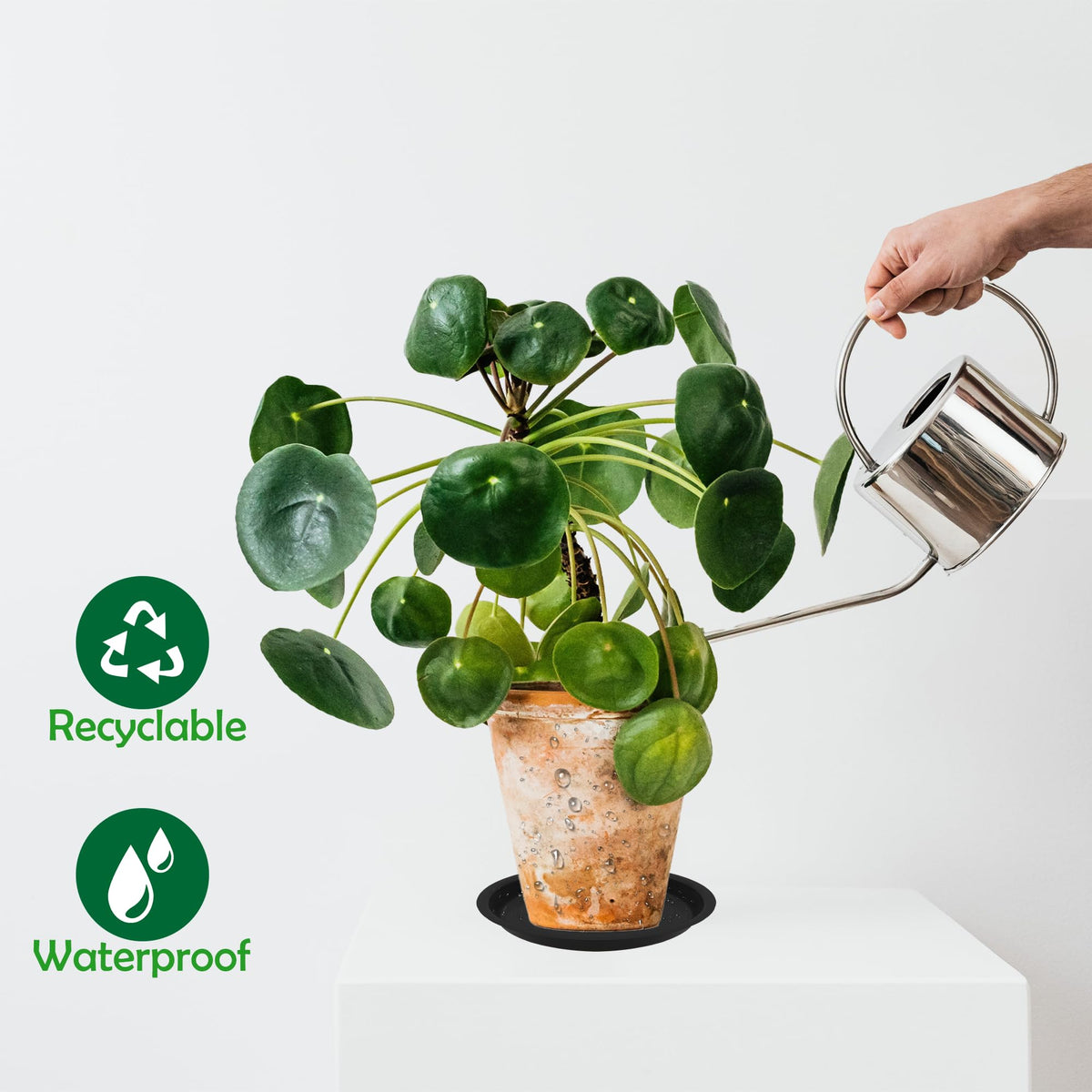 TNTIWQ six-pack plant saucers for easy storage and setup.