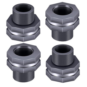 Tnuocke bulkhead fitting 3/4 inch gray for reliable rain barrel connections.