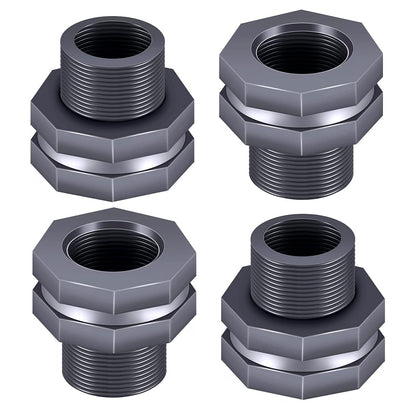 Tnuocke bulkhead fitting 3/4 inch gray for reliable rain barrel connections.