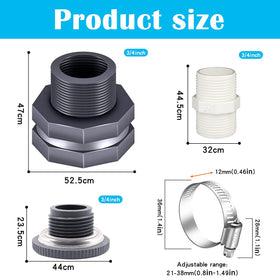 Tnuocke pipe-connector gray enables easy hose linking.