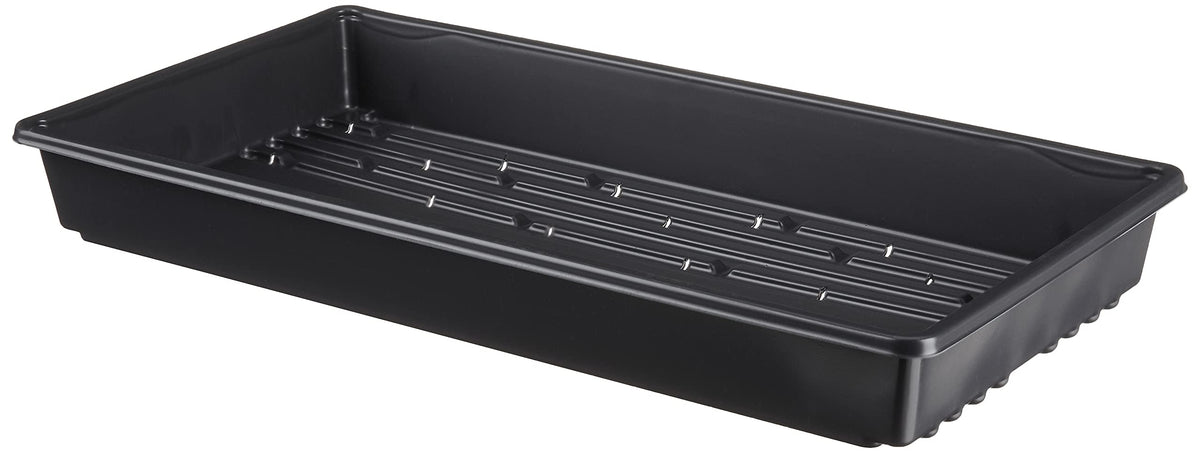 TO Plastics 1020 tray with holes for reliable drainage in seed starting.