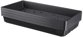 TO Plastics seed starting tray with perforated surface for airflow and seedlings.
