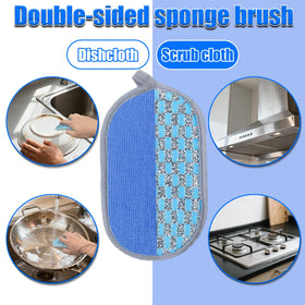 TOAINRSI dual-sided sponge scrubbers scrub tough residue efficiently