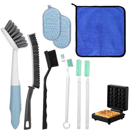 TOAINRSI waffle maker long-handle brush cleans deep into grids for thorough cleaning