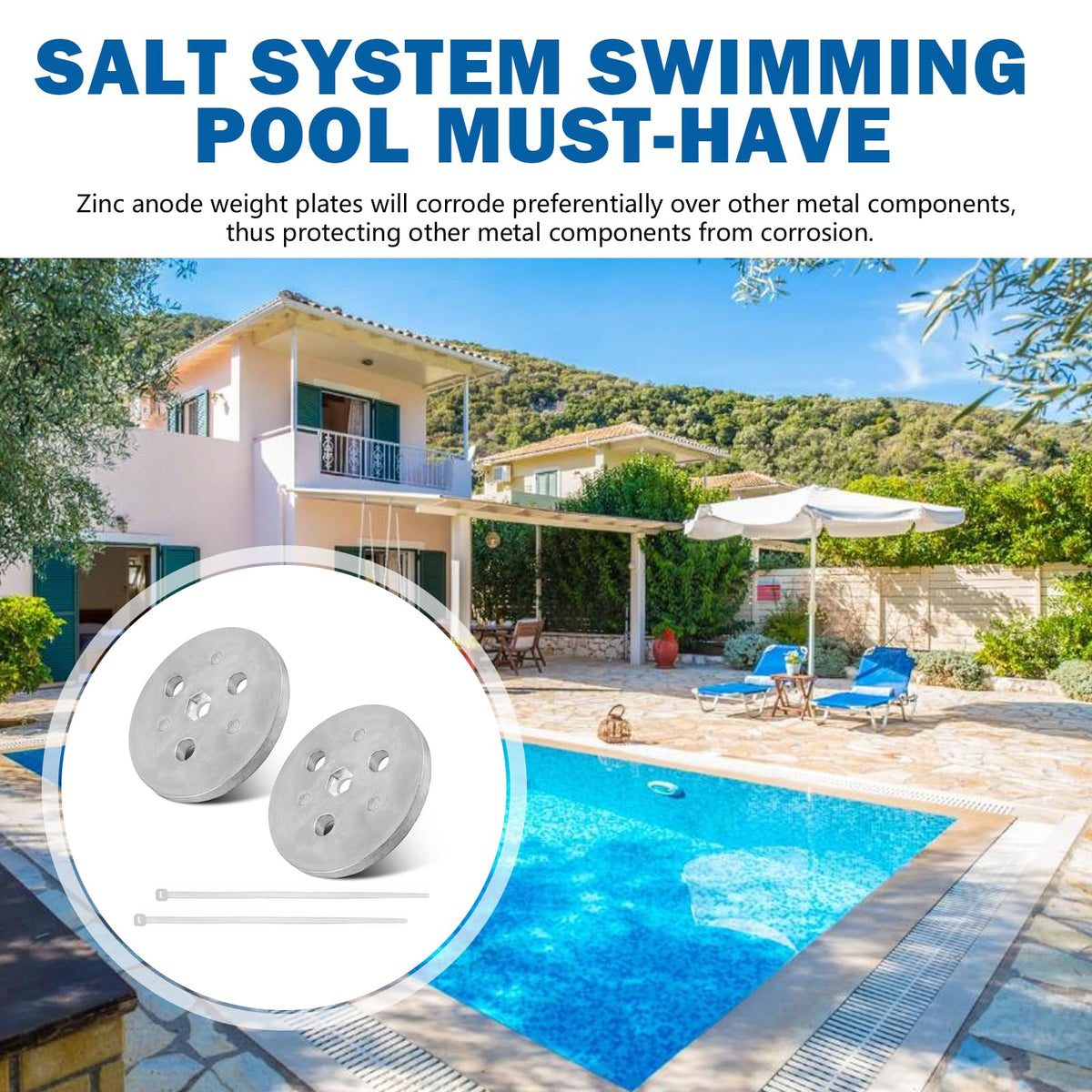 Installed inside the pool circulation system to help protect metal parts.