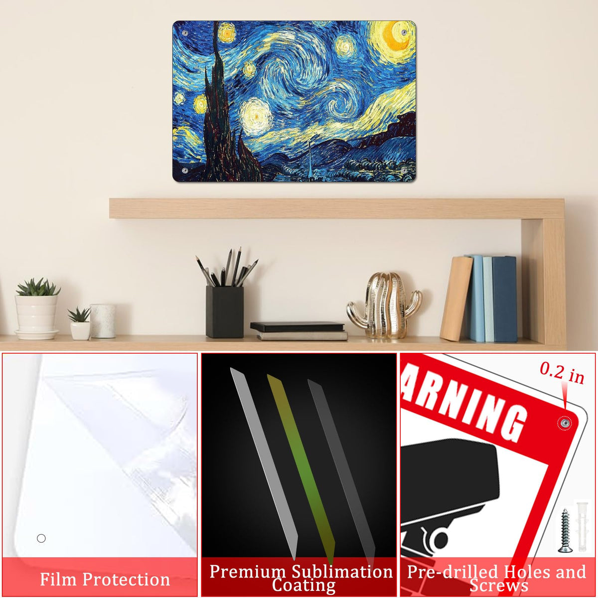 ToBeAce sublimation metal sign blank includes screws for easy, durable installation.
