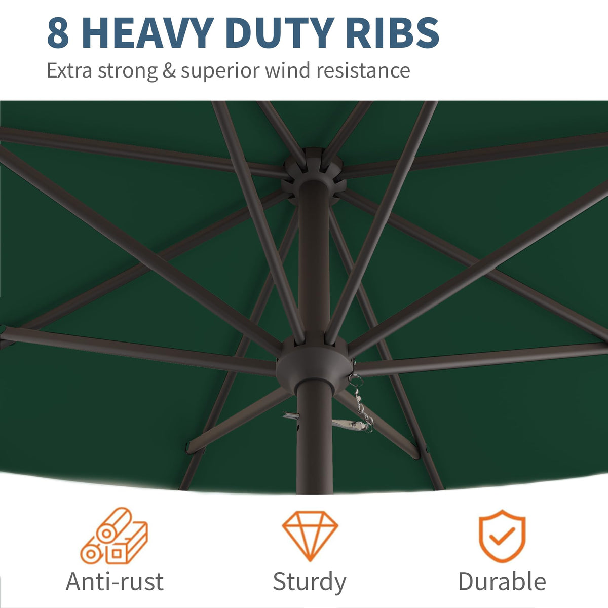 Tobeos 10FT umbrella covers a large table for al fresco meals.