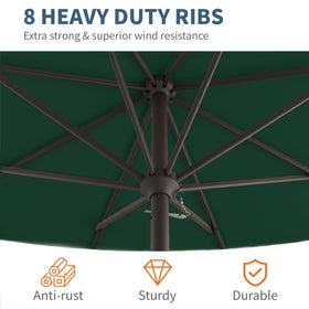 Tobeos 10FT umbrella covers a large table for al fresco meals.